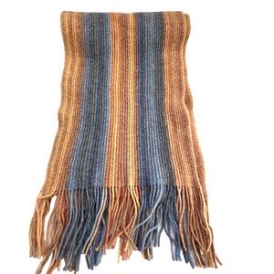 Nardi & Tagliaferri Scarf Wool Blend Multi Color Fringed Rectangle Made in Italy